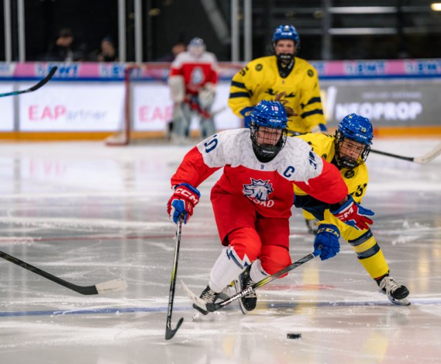 Ženy U18: Česko - Švédsko, MS, 11. 1. 2024