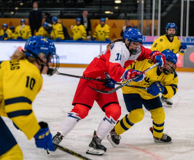 Ženy U18: Česko - Švédsko, MS, 11. 1. 2024