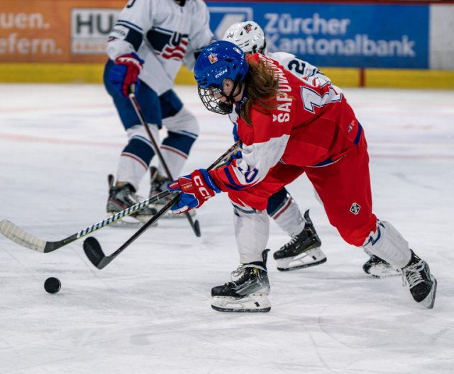 Ženy U18: Česko - USA, příprava před MS, 4. 1. 2024